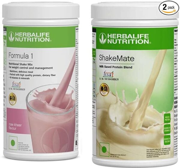 HERBALIFE FORMULA 1 ROSE & KHEER (500g) WITH SHAEMATE (500g) SET OF 2PCS * Nutrition Drink (2x0.5 kg, ROSE+SHAKEMATE* Flavored)