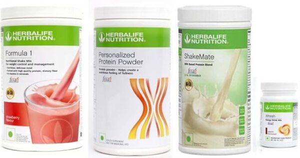 HERBALIFE Formula 1 Shake Rose Kheer 500g, Protein 200g, Afresh Tulsi 50g, Shake Mate Nutrition Drink 500g (Pack of 4)