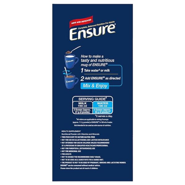 Ensure- Complete Nutrition for Adults with High Protein and 32 immunity nutrients- 1 Kg (Chocolate Flavour) - Image 5