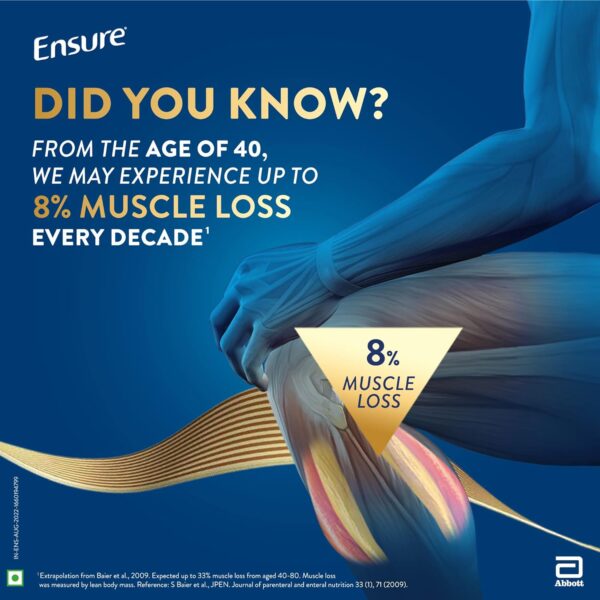 Ensure Complete, Balanced Nutrition Drink Powder For Adults 1Kg, Vanilla Flavour, Now With A Special Ingredient Hmb And 32 Essential Nutrients To Help Build & Protect Muscle Strength - Image 3